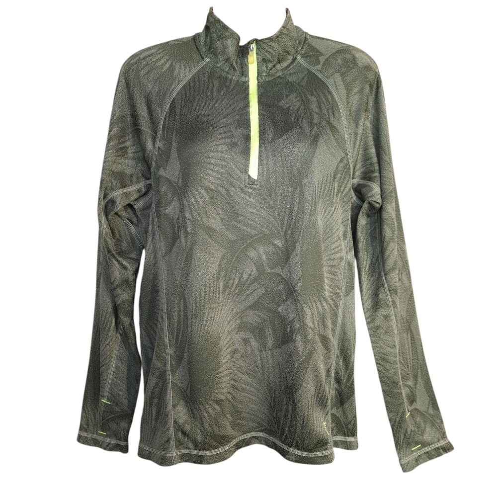 Tommy Bahama Women's 1/4 Zip Shirt S/P Green Islandactive Golf Floral Tropical